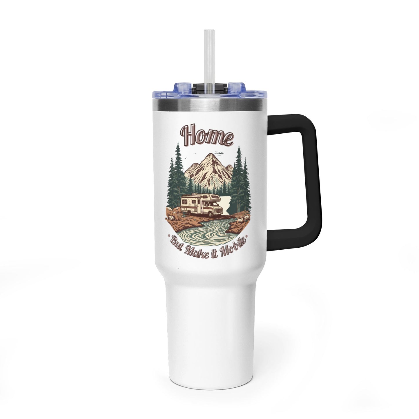 Home But Make It Mobile — Class C Motorhome 40oz Tumbler with Handle & Straw