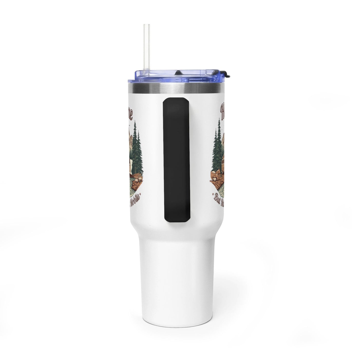 Home But Make It Mobile — Campervan 40oz Tumbler with Handle & Straw