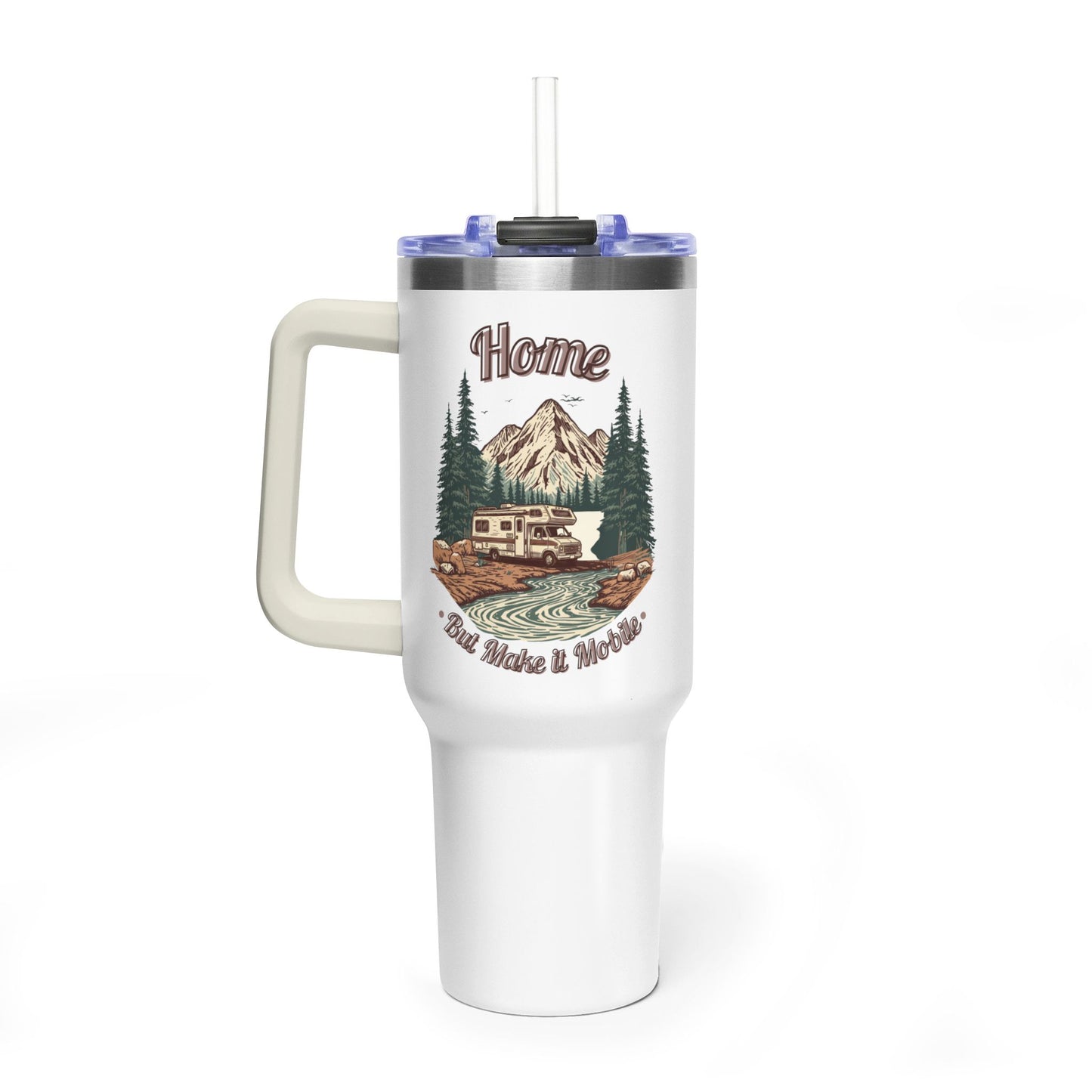 Home But Make It Mobile — Class C Motorhome 40oz Tumbler with Handle & Straw