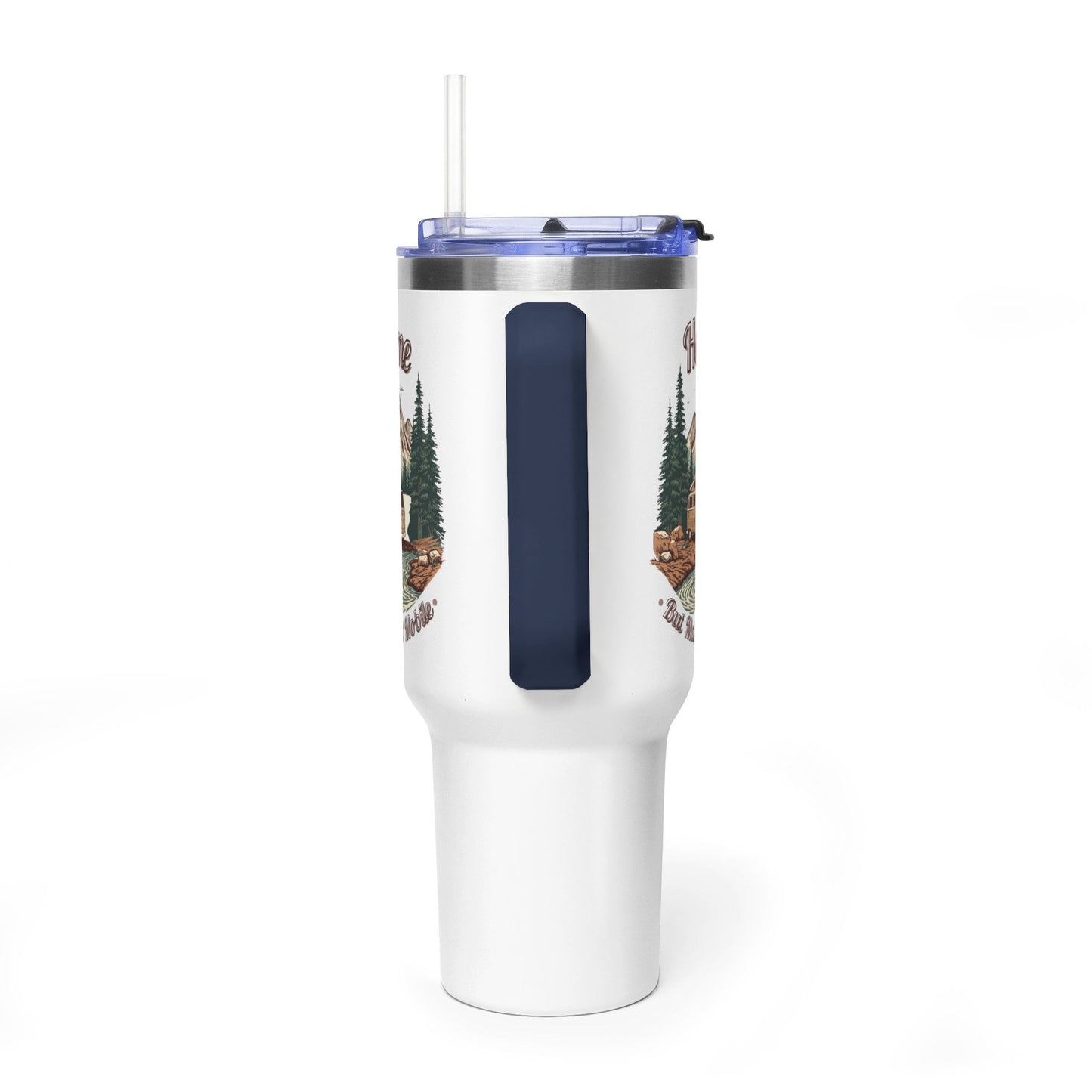 Home But Make It Mobile — Campervan 40oz Tumbler with Handle & Straw