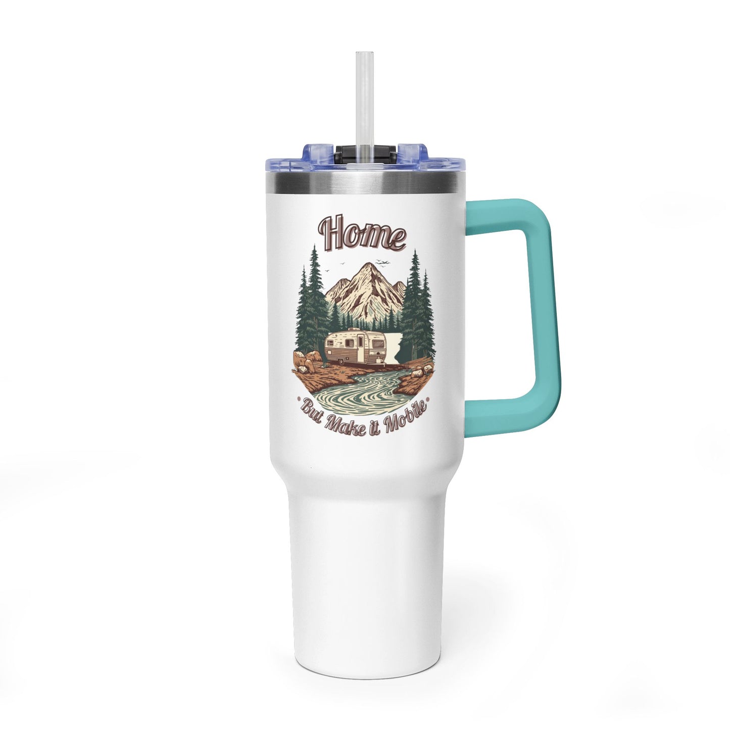 Home But Make It Mobile —  Travel Trailer 40oz Tumbler with Handle & Straw