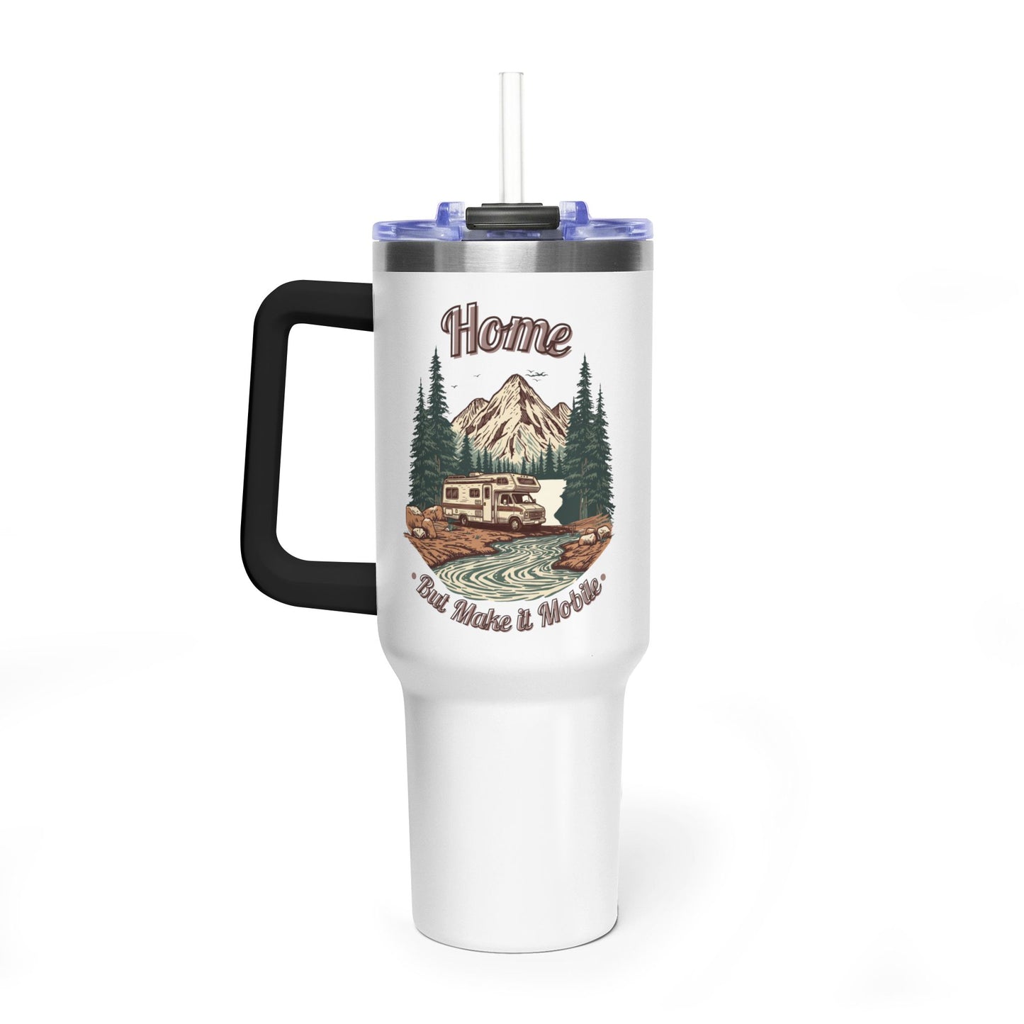 Home But Make It Mobile — Class C Motorhome 40oz Tumbler with Handle & Straw