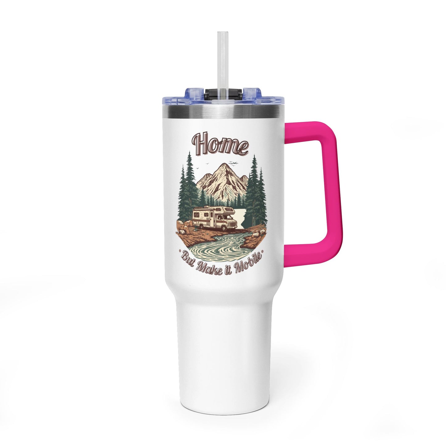Home But Make It Mobile — Class C Motorhome 40oz Tumbler with Handle & Straw