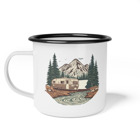Home But Make It Mobile — Travel Trailer Enamel Camp Mug