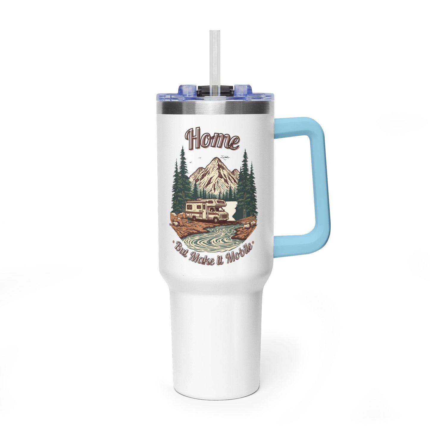 Home But Make It Mobile — Class C Motorhome 40oz Tumbler with Handle & Straw