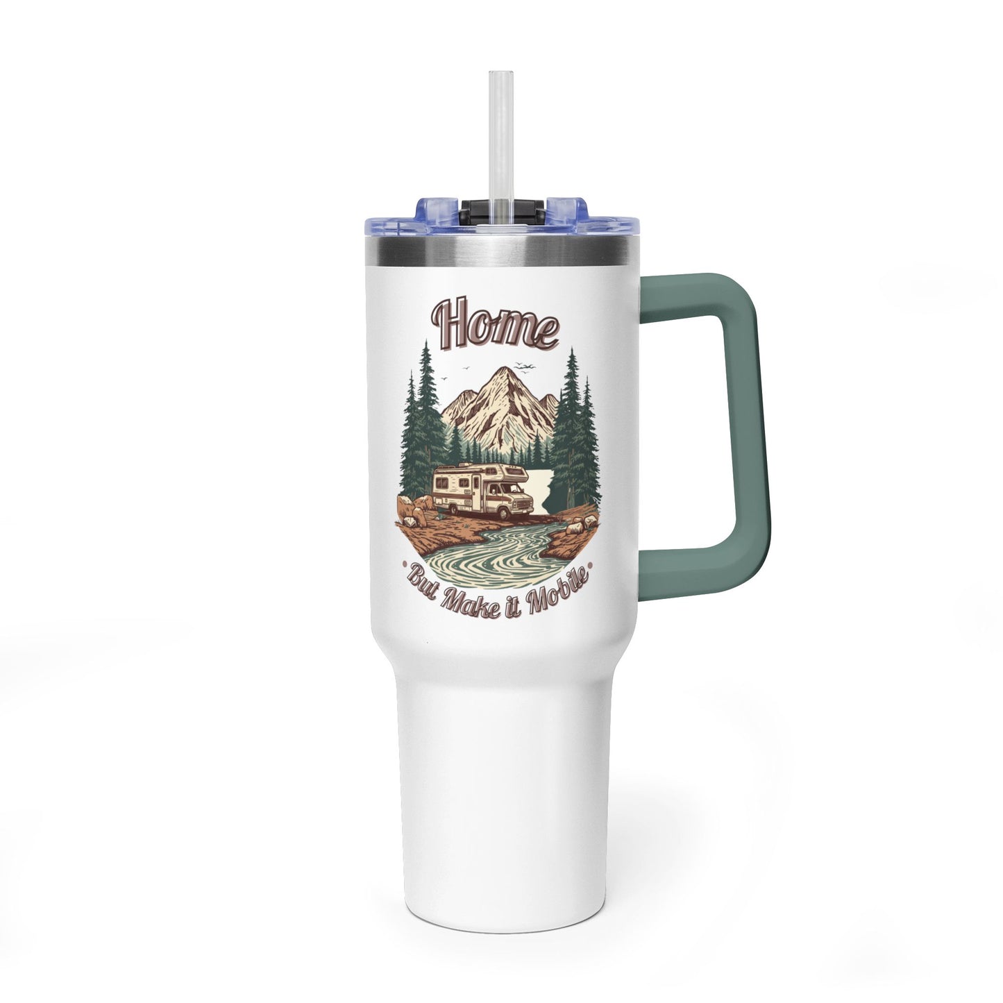 Home But Make It Mobile — Class C Motorhome 40oz Tumbler with Handle & Straw