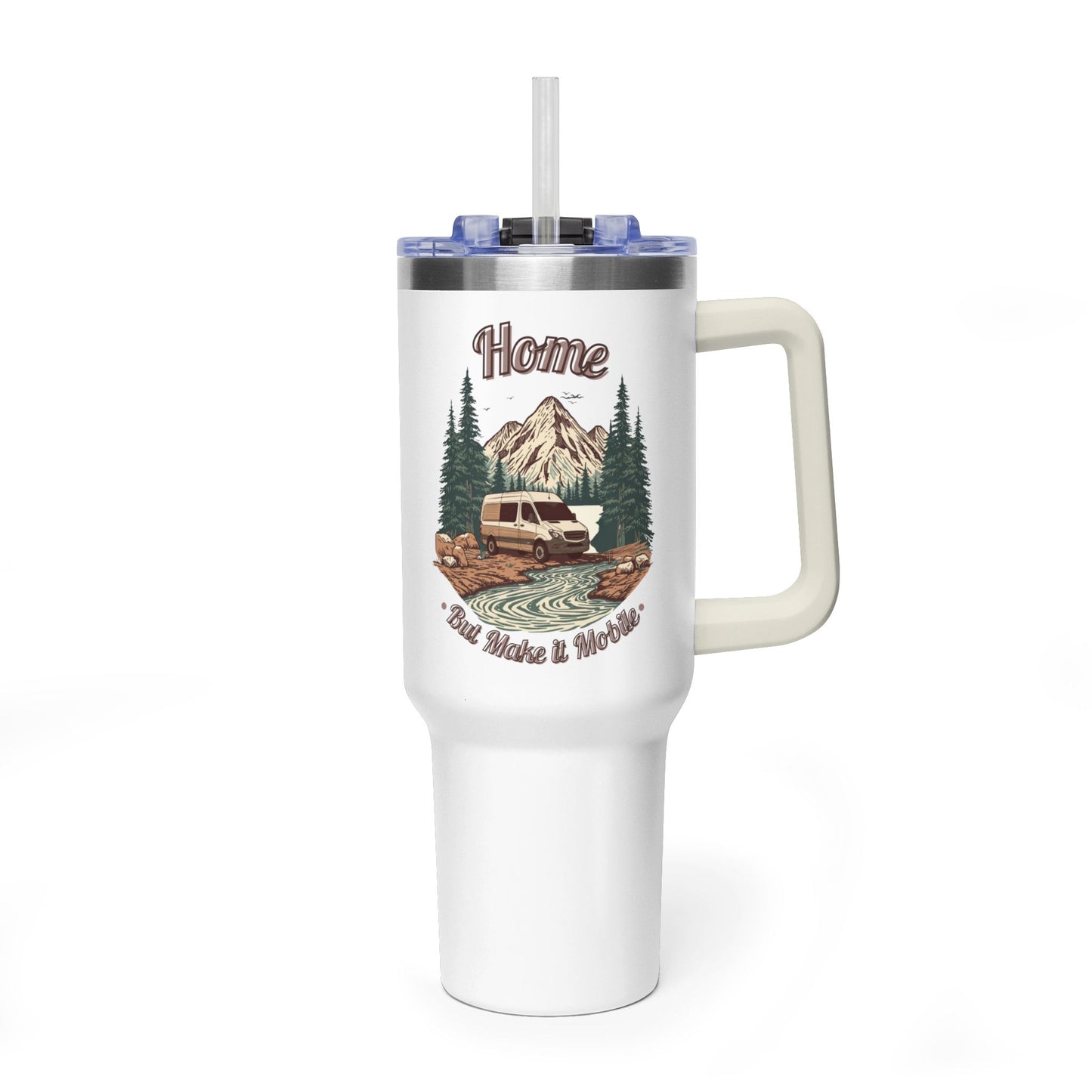Home But Make It Mobile — Sprintervan 40oz Tumbler with Handle & Straw
