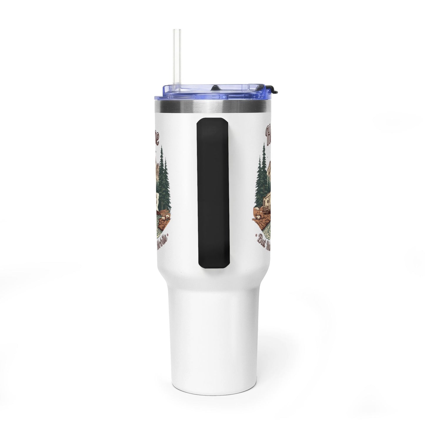 Home But Make It Mobile — 5th Wheel 40oz Tumbler with Handle & Straw